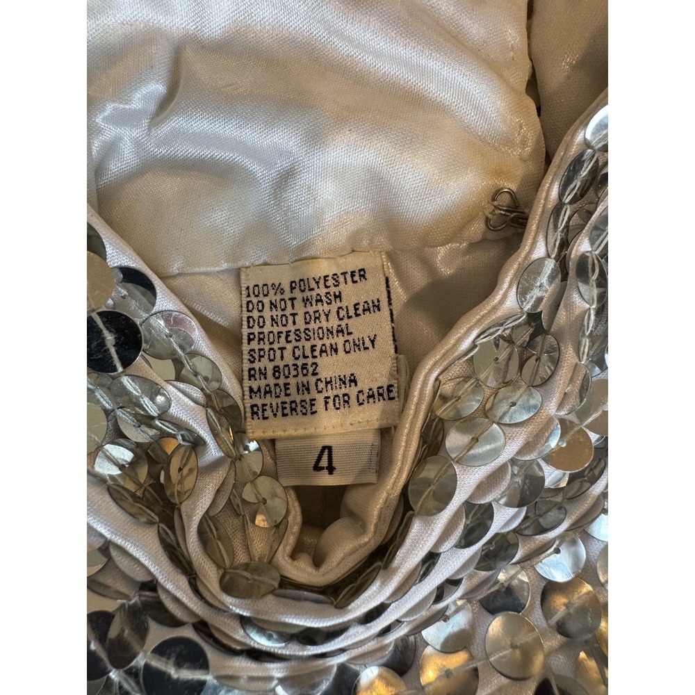 Nite line Lim Choi vintage silver sequins halter sleeveless cocktail dress - Picture 8 of 11